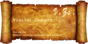 Viszlai Zsanett névjegykártya